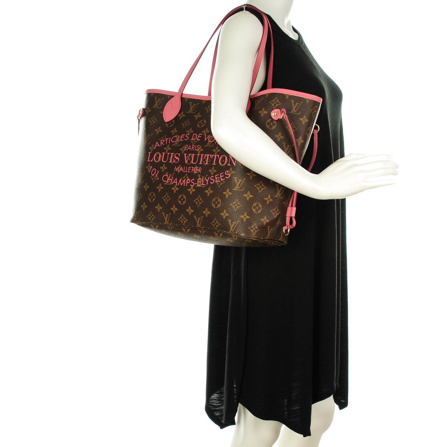 Louis Vuitton Monogram Articles de Voyage Ikat Neverfull MM Rose Velours 2 of 6