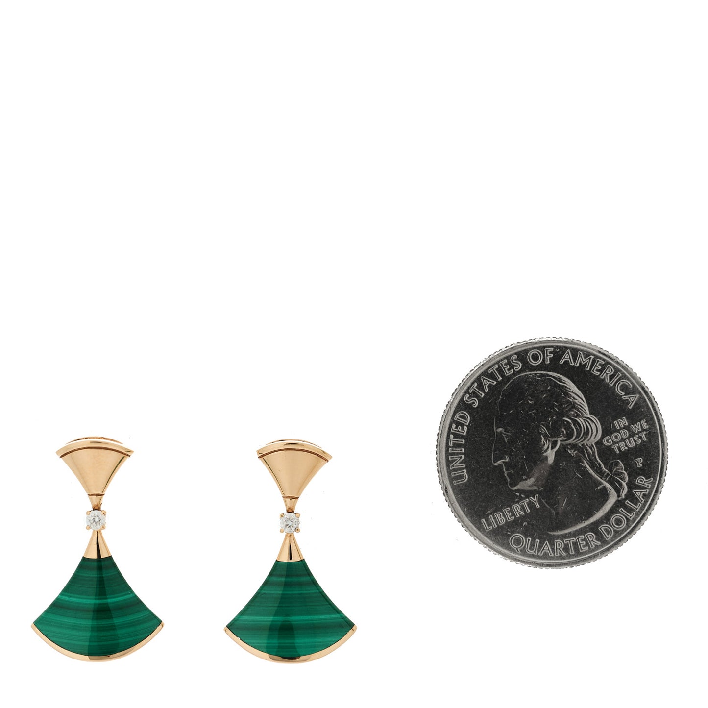 18K Rose Gold Diamond Malachite Divas' Dream Earrings