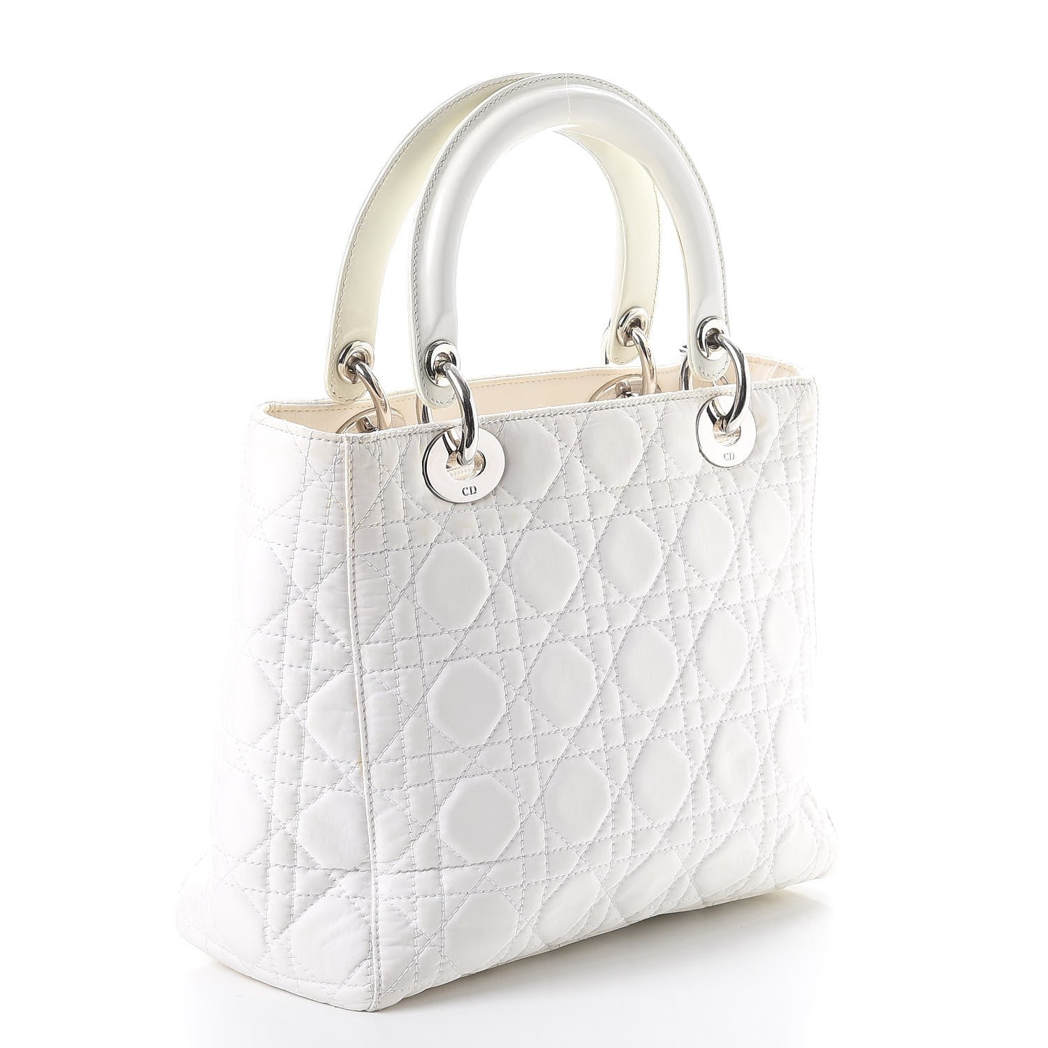 Christian Dior Nylon Cannage Medium Lady Dior White 3 of 15