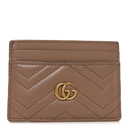 Gucci Calfskin Matelasse GG Marmont Card Holder Porcelain Rose 1 of 9