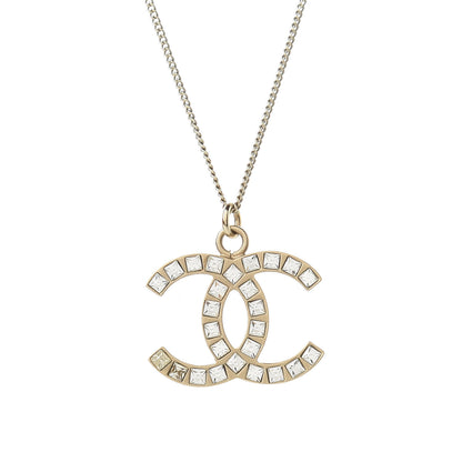 Chanel Baguette Crystal CC Necklace Light Gold 5 of 6