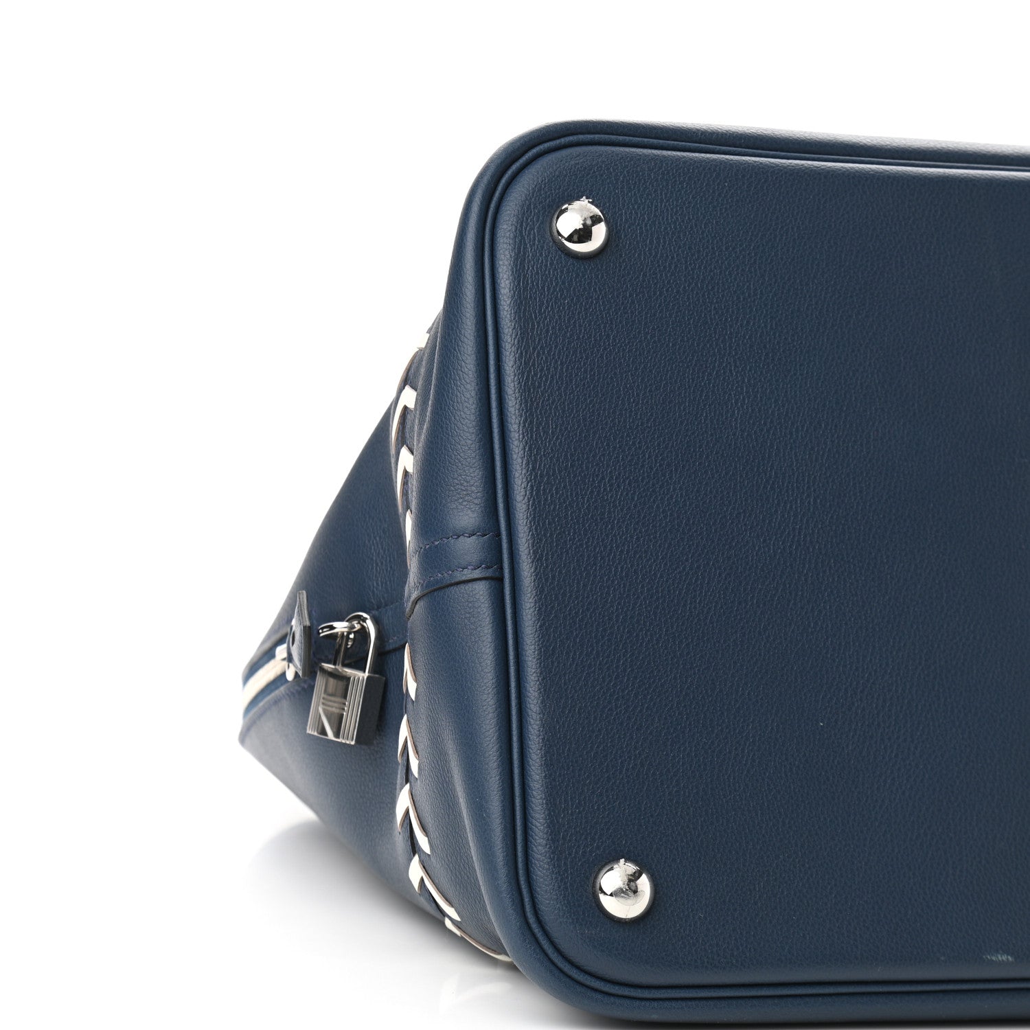 Hermes Evercolor 1923 Bolide 45 Baseball Bag Bleu De Malte Blanc 9 of 10