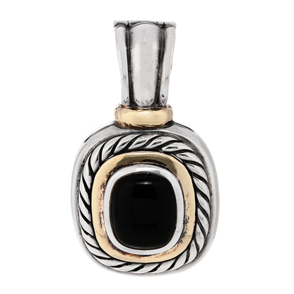David Yurman Sterling Silver 14K Yellow Gold Black Onyx Albion Enhancer Pendant 1 of 3