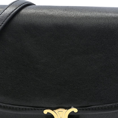 Celine Shiny Lambskin Soft Triomphe Little Half Moon Bag Black 7 of 9