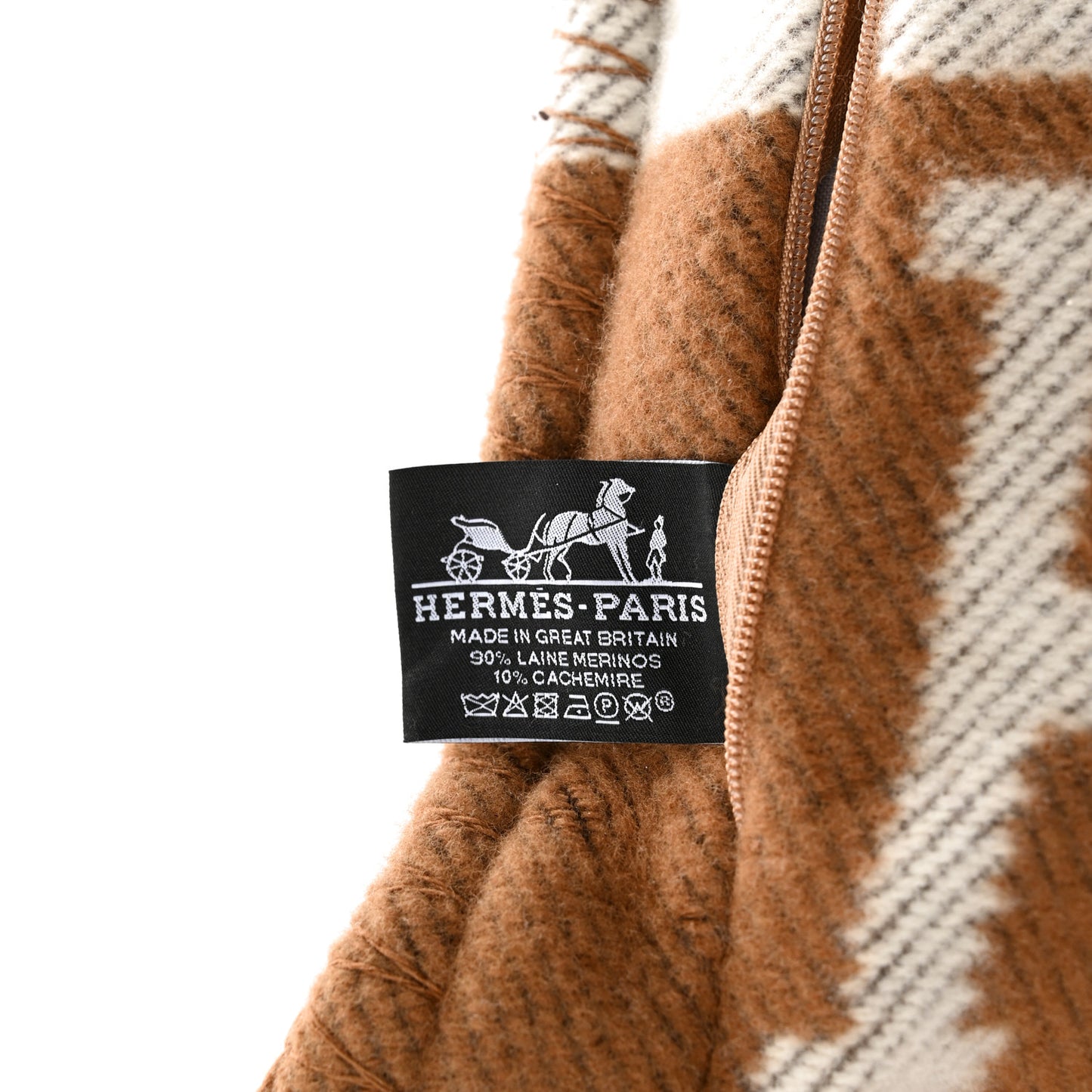 Wool Cashmere Avalon Pillow Ecru Camel
