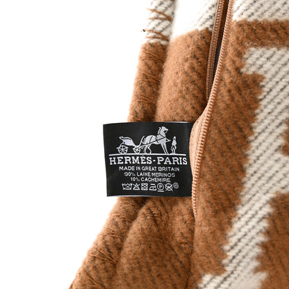 Hermes Wool Cashmere Avalon Pillow Ecru Camel 3 of 4