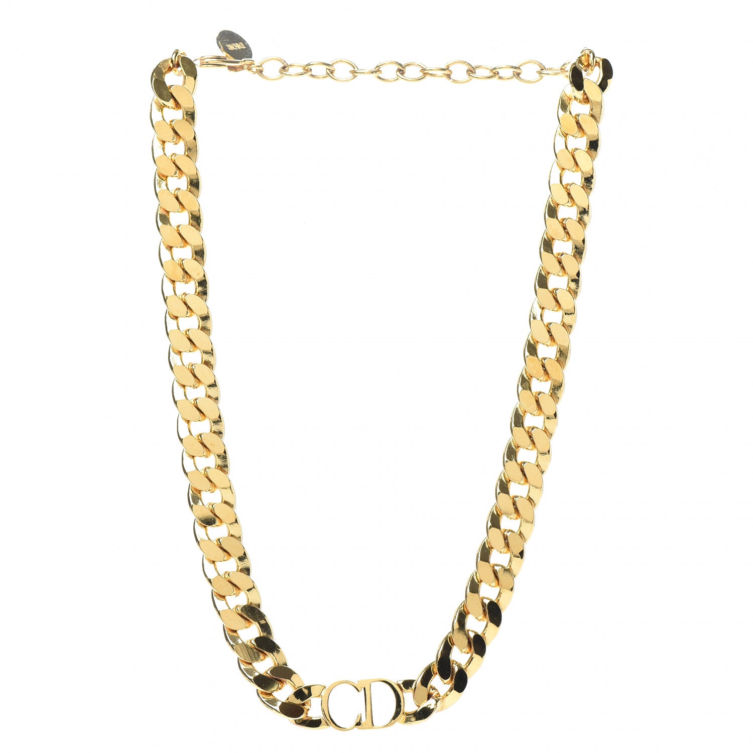 Christian Dior Metal Danseuse Etoile Chain Choker Necklace Gold 3 of 5