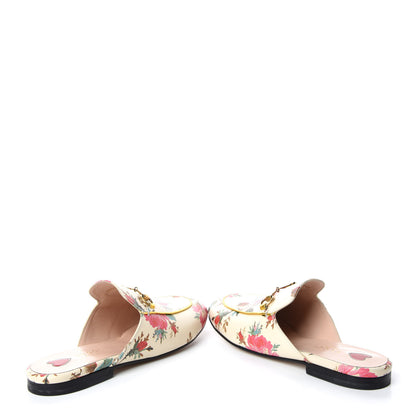 Gucci Calfskin Stamp Allover Rose Princetown Slippers 38 Beige 6 of 11
