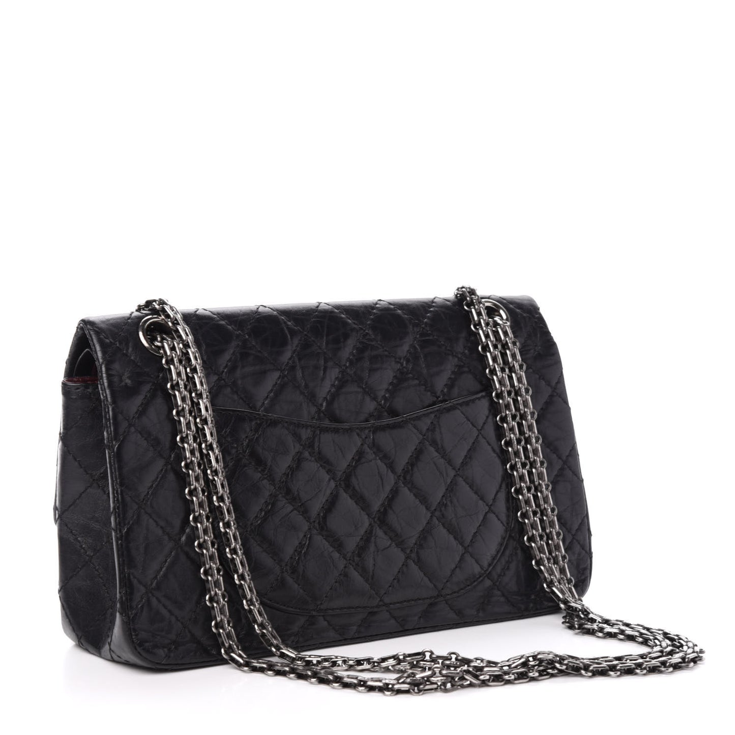 Aged Calfskin Quilted 2.55 Reissue 225 Flap Black