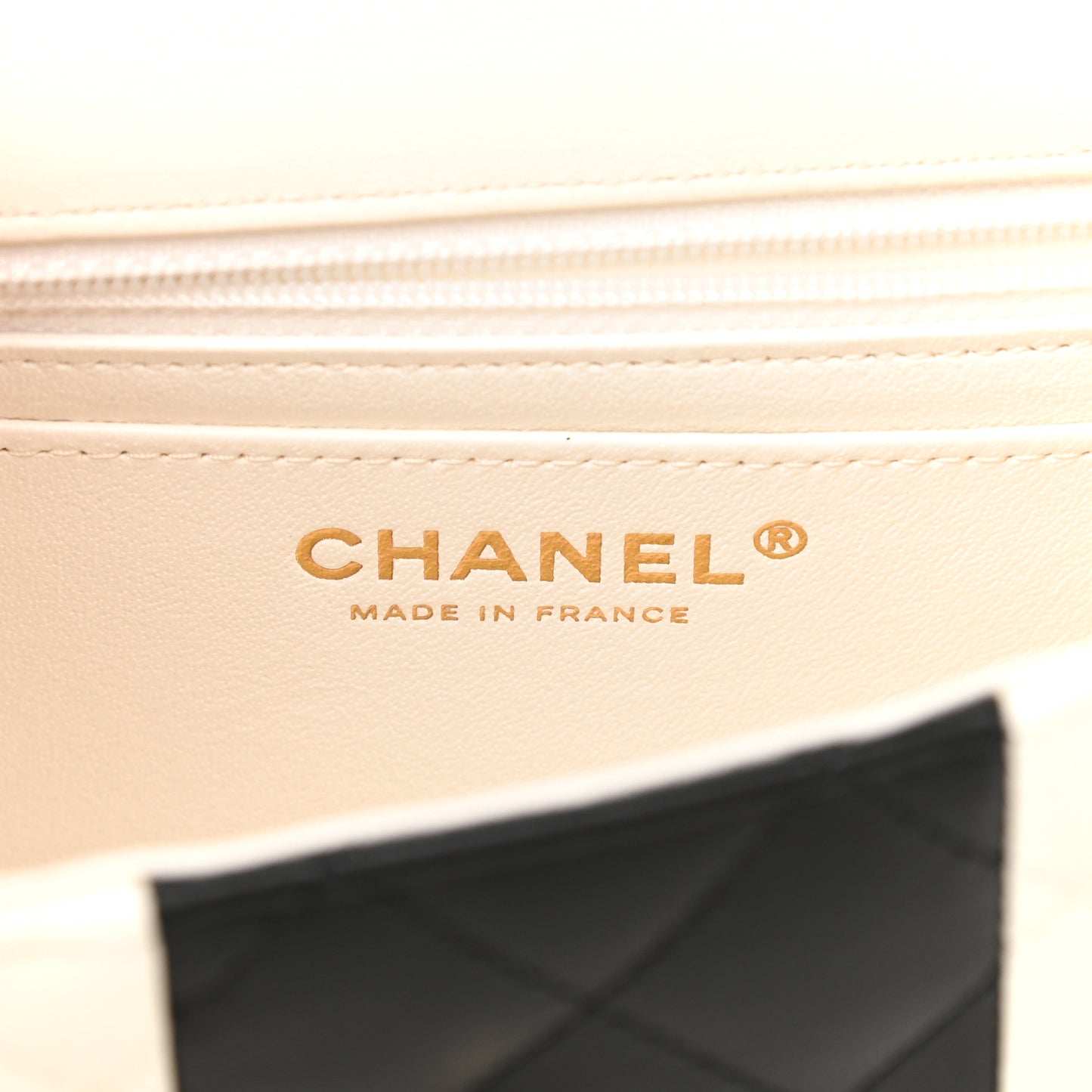 Lambskin Quilted Mini Rectangular Flap White Black