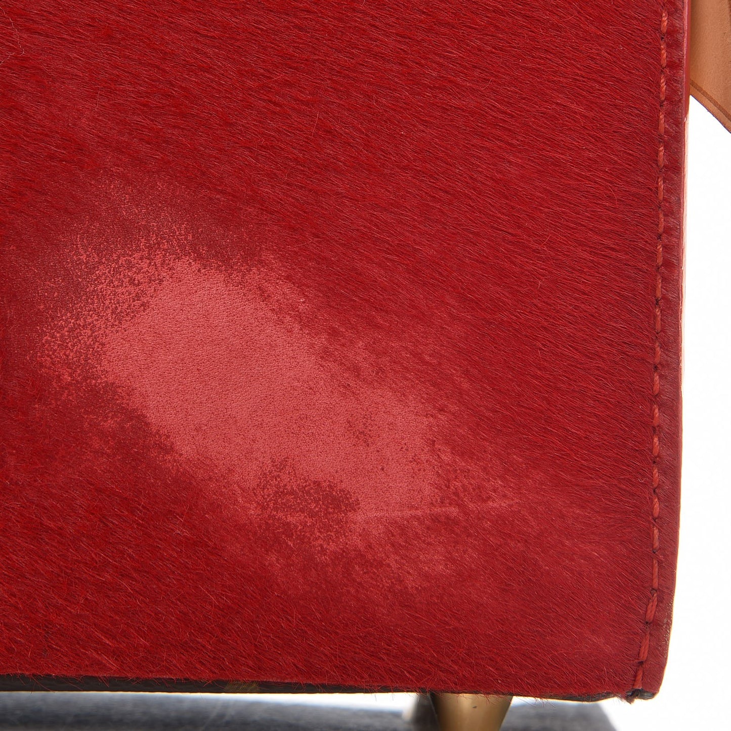 Monogram Calf Hair Spikes Iconoclasts Christian Louboutin Tote Red