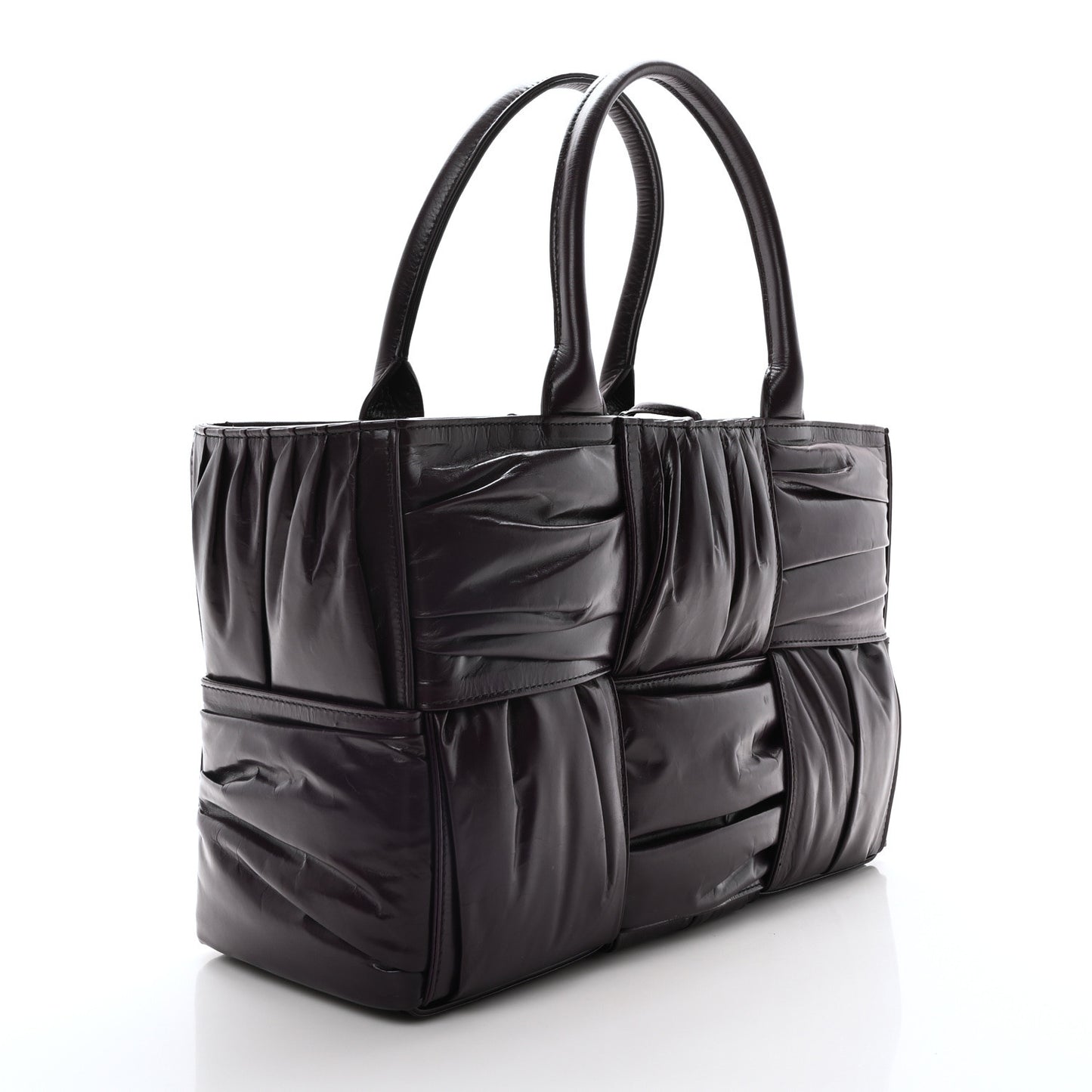 Foulard Intrecciato Pleated Medium Arco Tote Dark Mystic