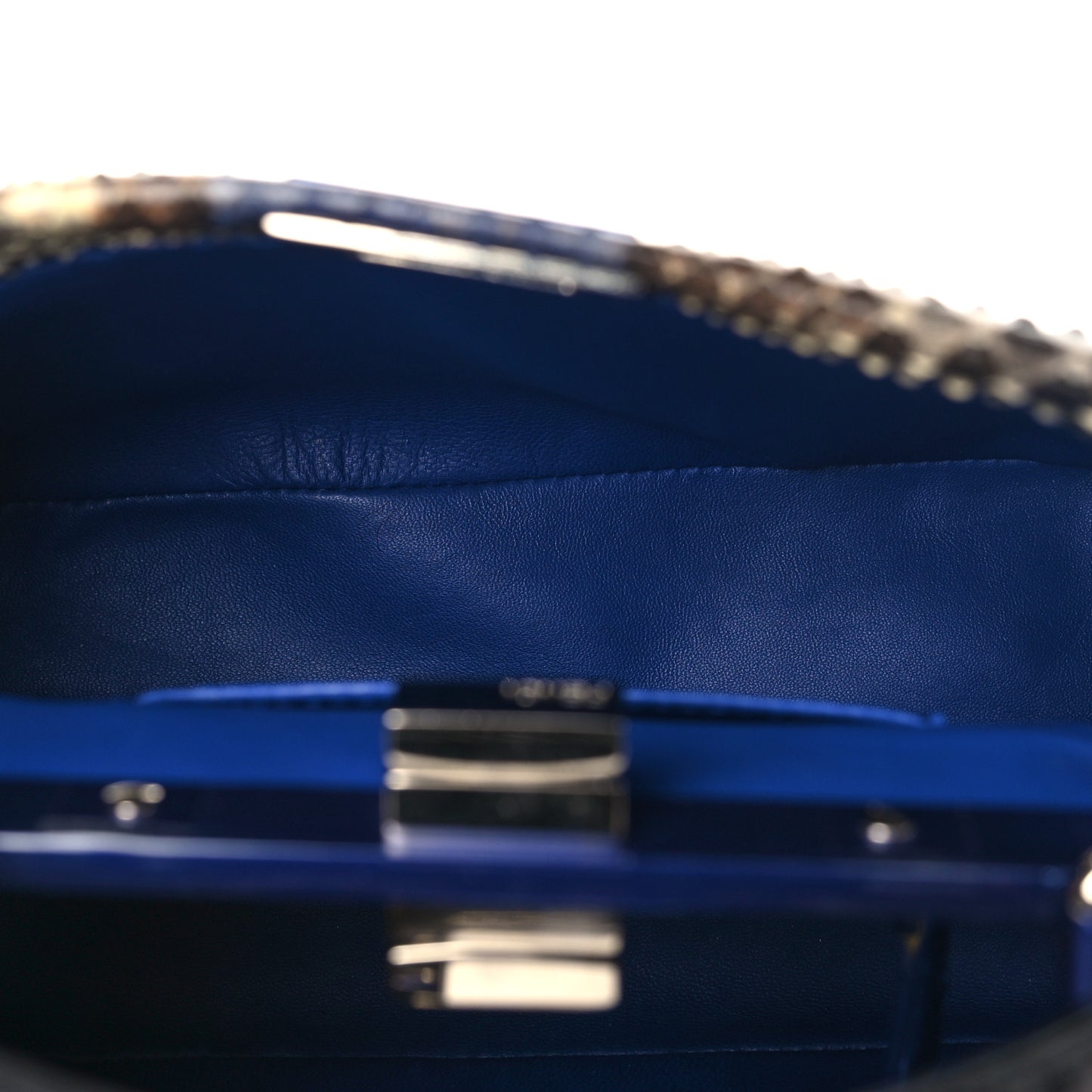 Snakeskin Mini Peekaboo Iconic Satchel Blue Multicolor
