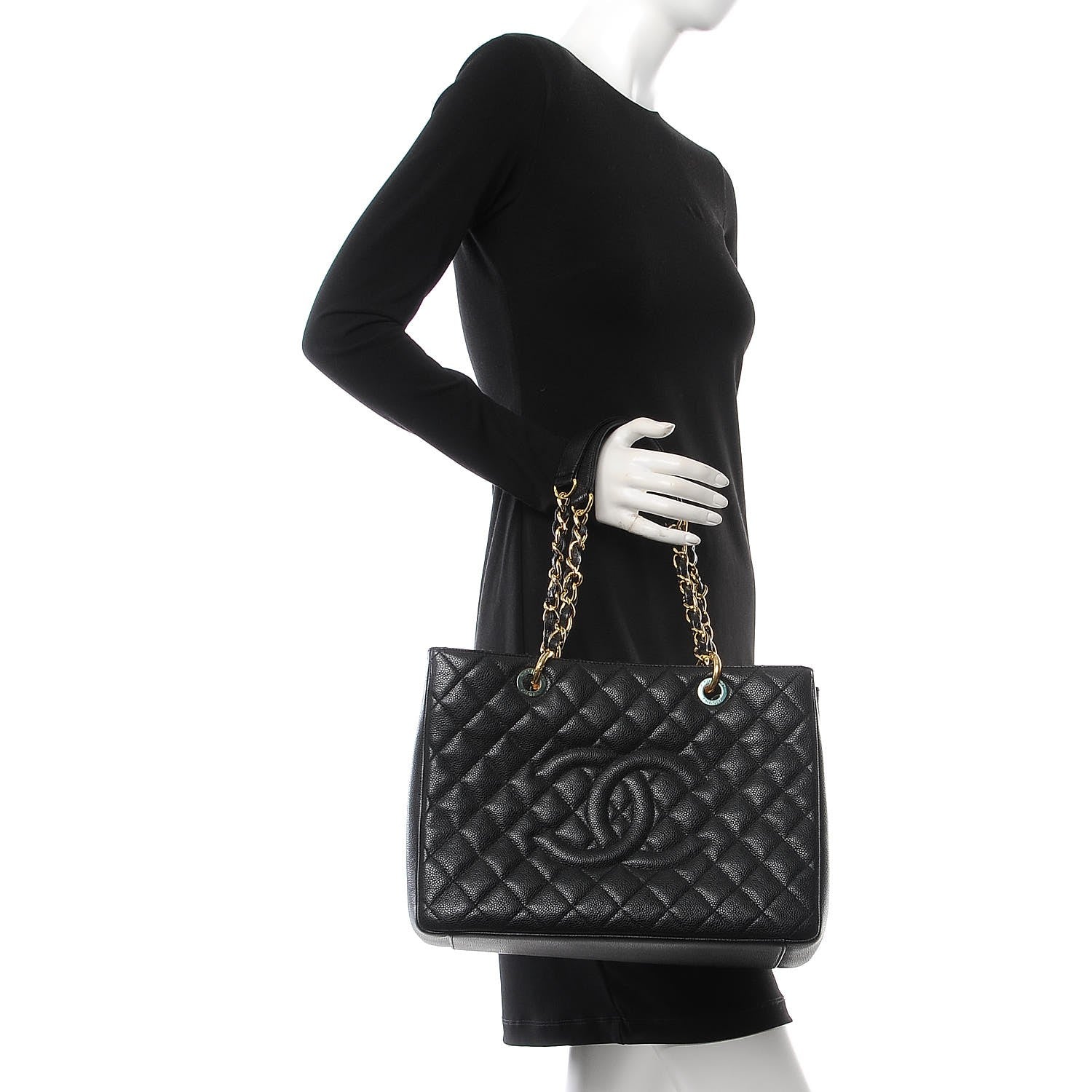 Chanel Caviar Quilted Grand Shopping Tote GST Black 2 of 7