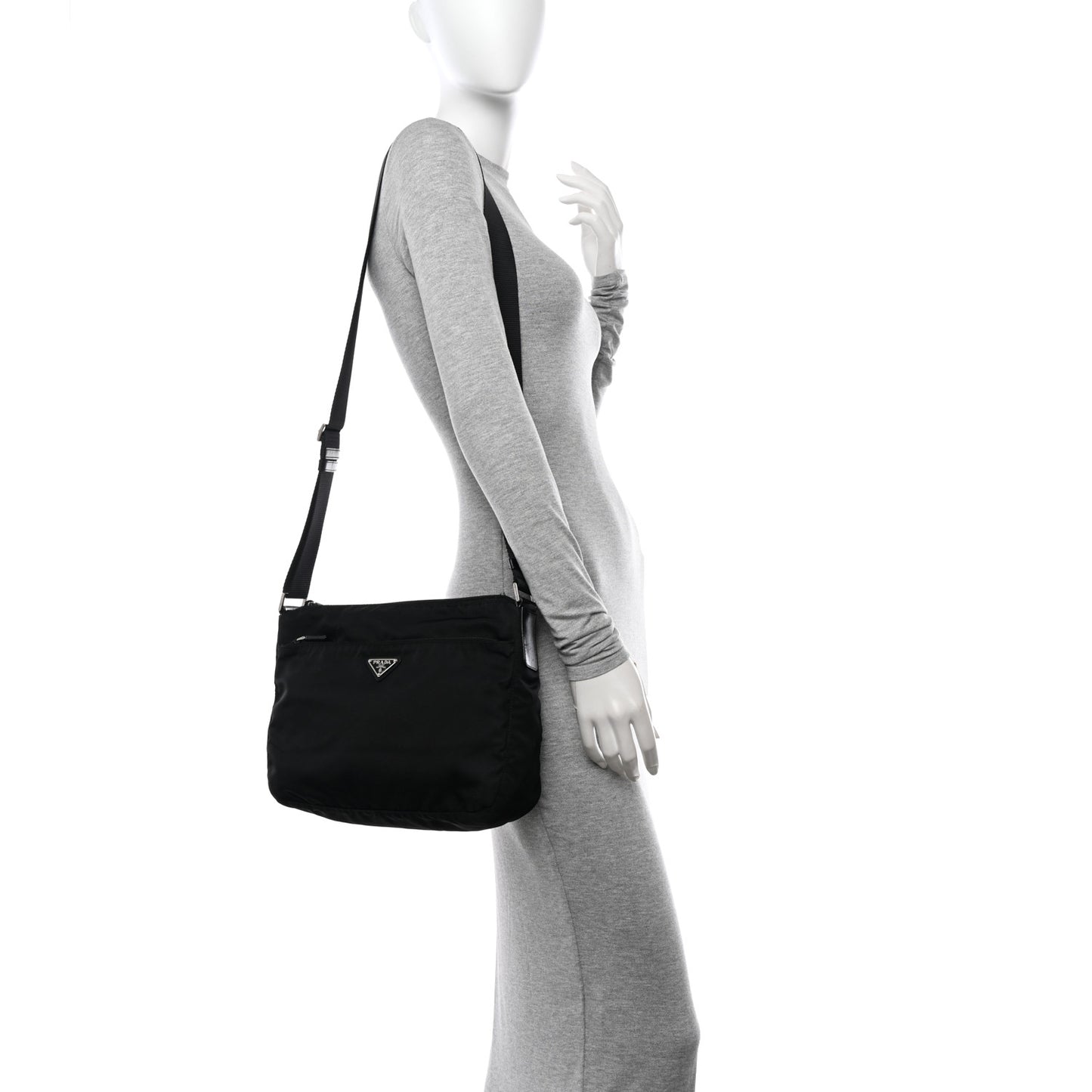 Tessuto Nylon Messenger Bag Black