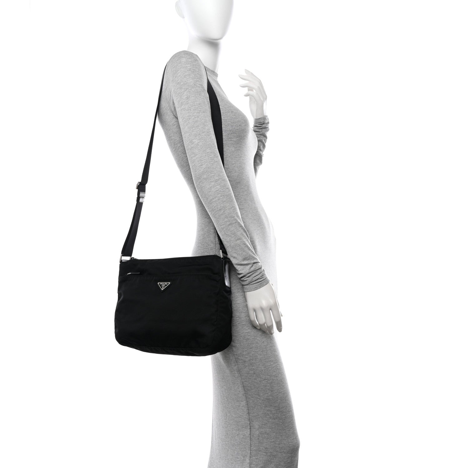 Prada Tessuto Nylon Messenger Bag Black 2 of 13