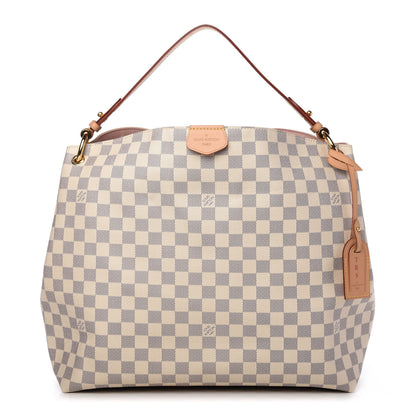 Louis Vuitton Damier Azur Graceful MM Rose Ballerine 1 of 12