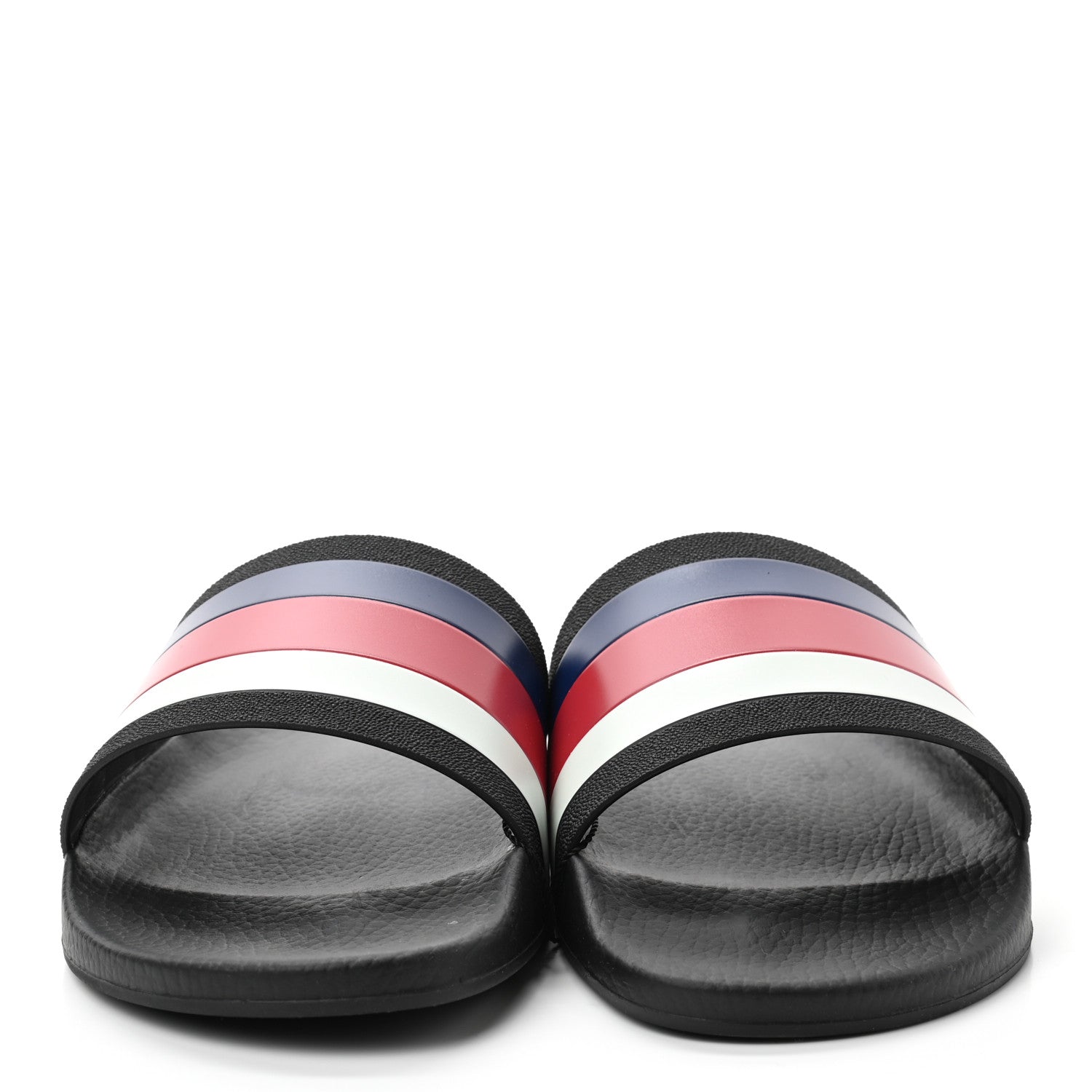 Gucci Rubber Web Mens Pool Slide Sandals 13 Black Mystic White Hibiscus Red Marine 2 of 7