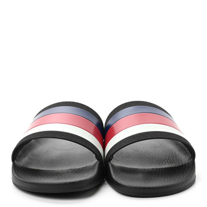 Gucci Rubber Web Mens Pool Slide Sandals 13 Black Mystic White Hibiscus Red Marine 2 of 7