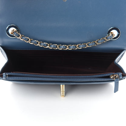Chanel Lambskin Quilted Trendy CC Wallet On Chain WOC Blue 5 of 13
