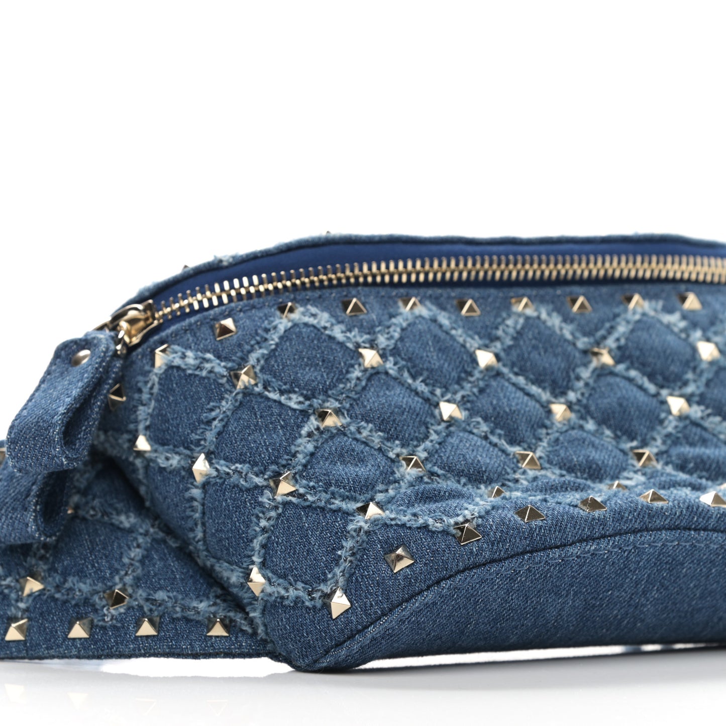 Denim Rockstud Spike Belt Bag Denim