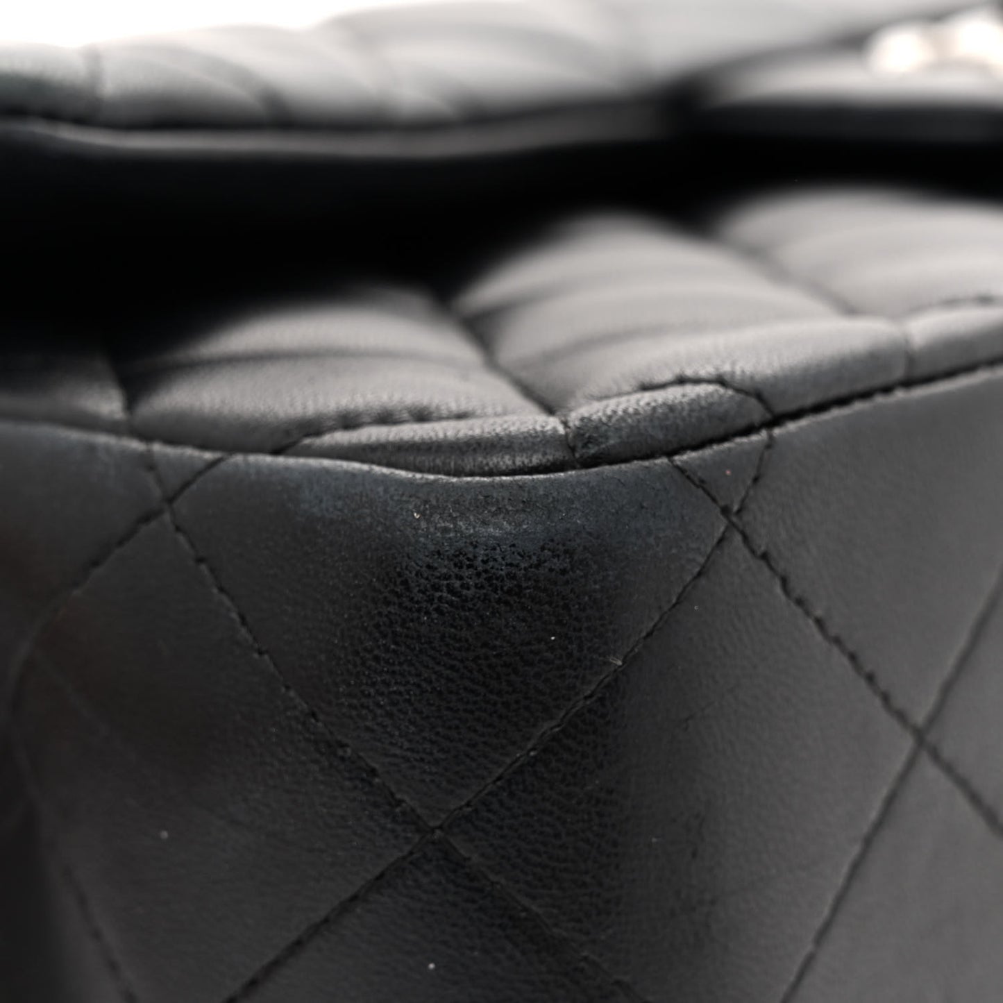 Lambskin Quilted Jumbo Double Flap Black
