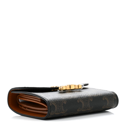 Celine Triomphe Canvas Small Triomphe Wallet Tan 4 of 8