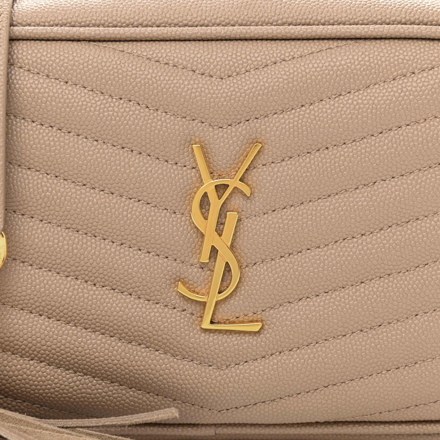 Grain De Poudre Matelasse Monogram Mini Lou Camera Bag Dark Beige