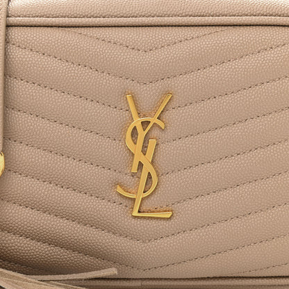 Saint Laurent Grain De Poudre Matelasse Monogram Mini Lou Camera Bag Dark Beige 8 of 10