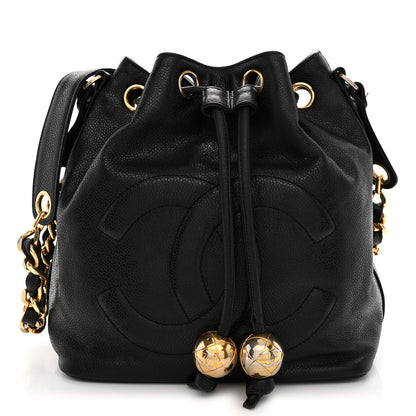 Chanel Caviar CC Chain Mini Drawstring Bag Black 1 of 13