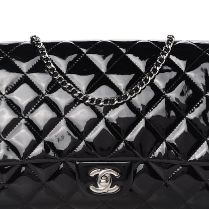 Chanel Patent Quilted Clutch with Chain Flap Black 10 of 10