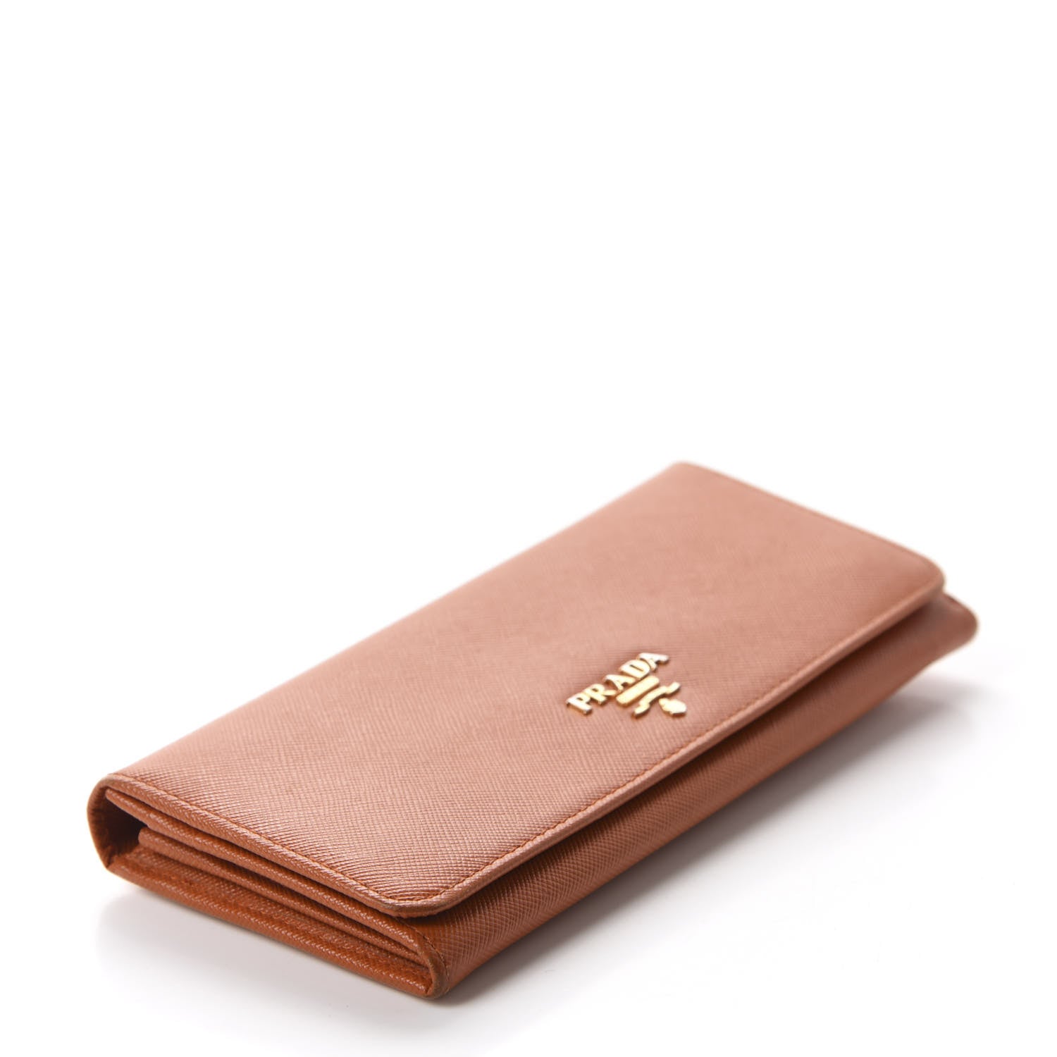 Prada Saffiano Metal Continental Flap Wallet Papaya 4 of 10