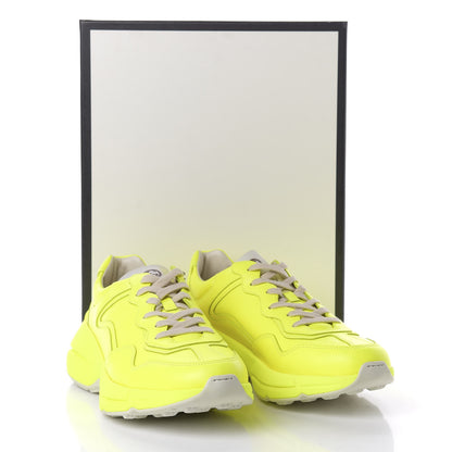 Gucci Calfskin Mens Rhyton Sneakers 9.5 Yellow Fluo 9 of 9