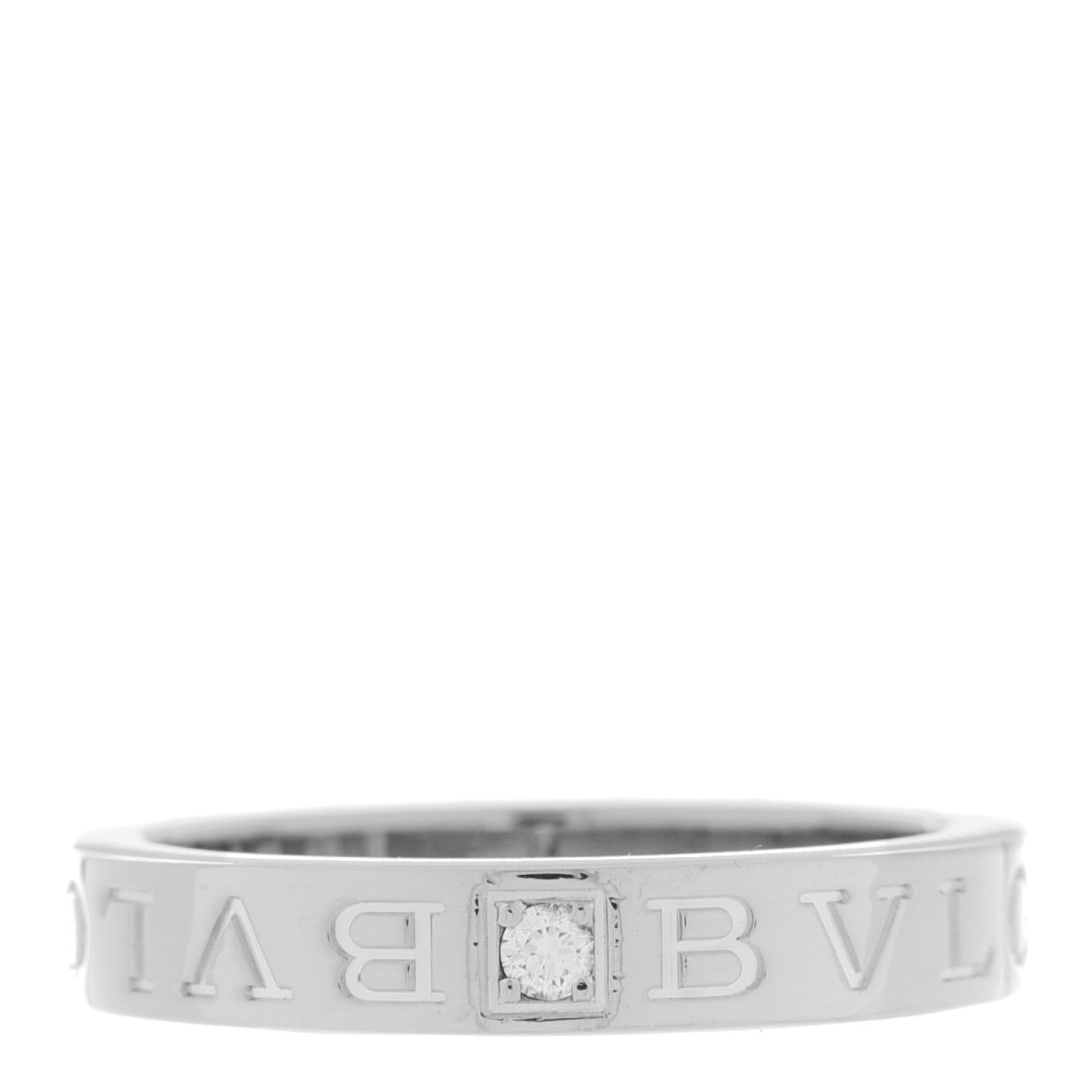18K White Gold Diamond B.Zero1 Essential Band Ring 58 8.25