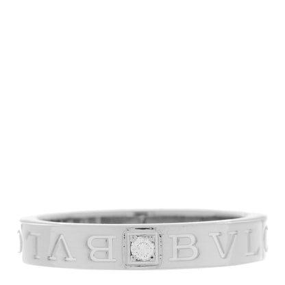 Bulgari 18K White Gold Diamond B.Zero1 Essential Band Ring 58 8.25 1 of 5