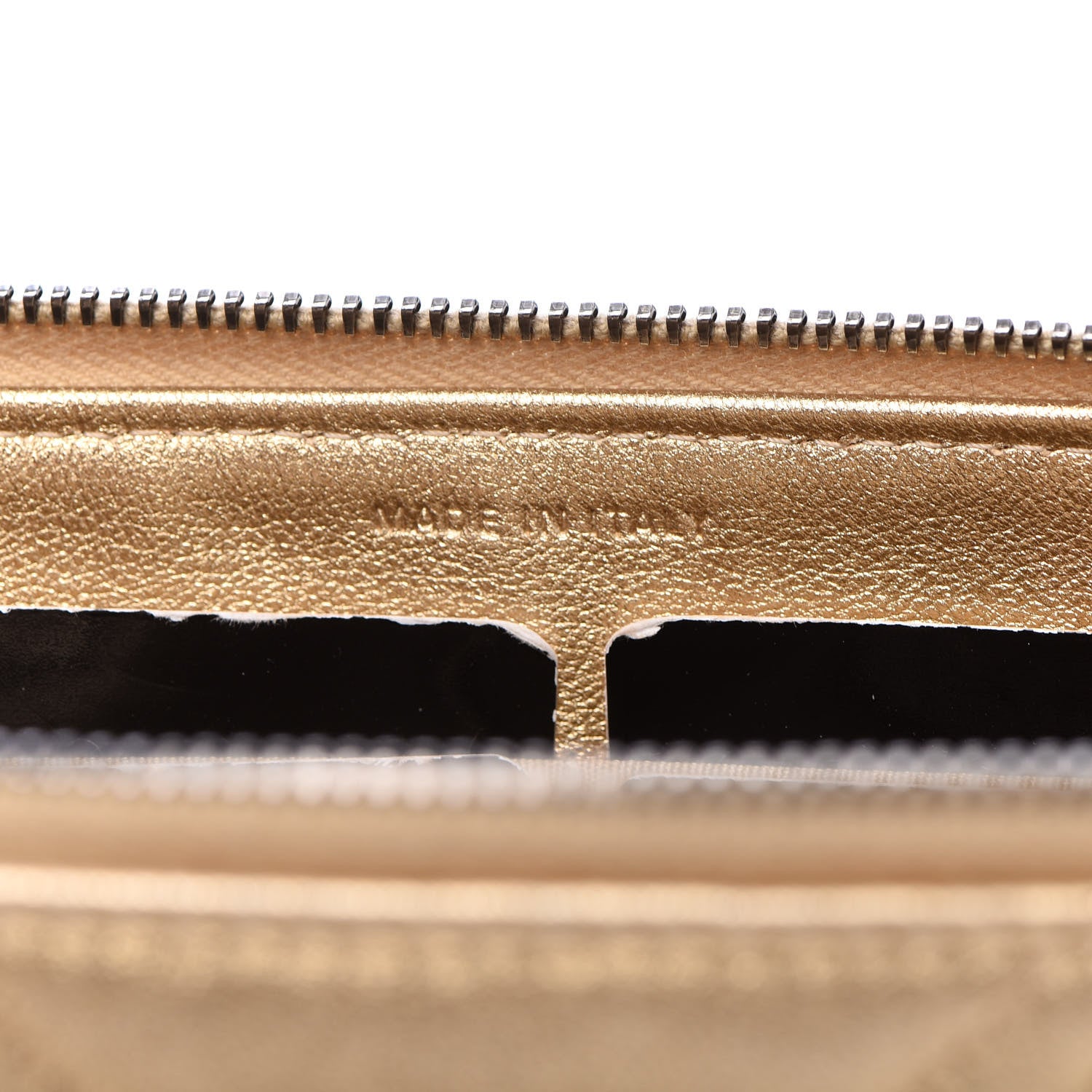 Chanel Metallic Calfskin Chevron Quilted Medium Cosmetic Case Light Gold 9 of 11