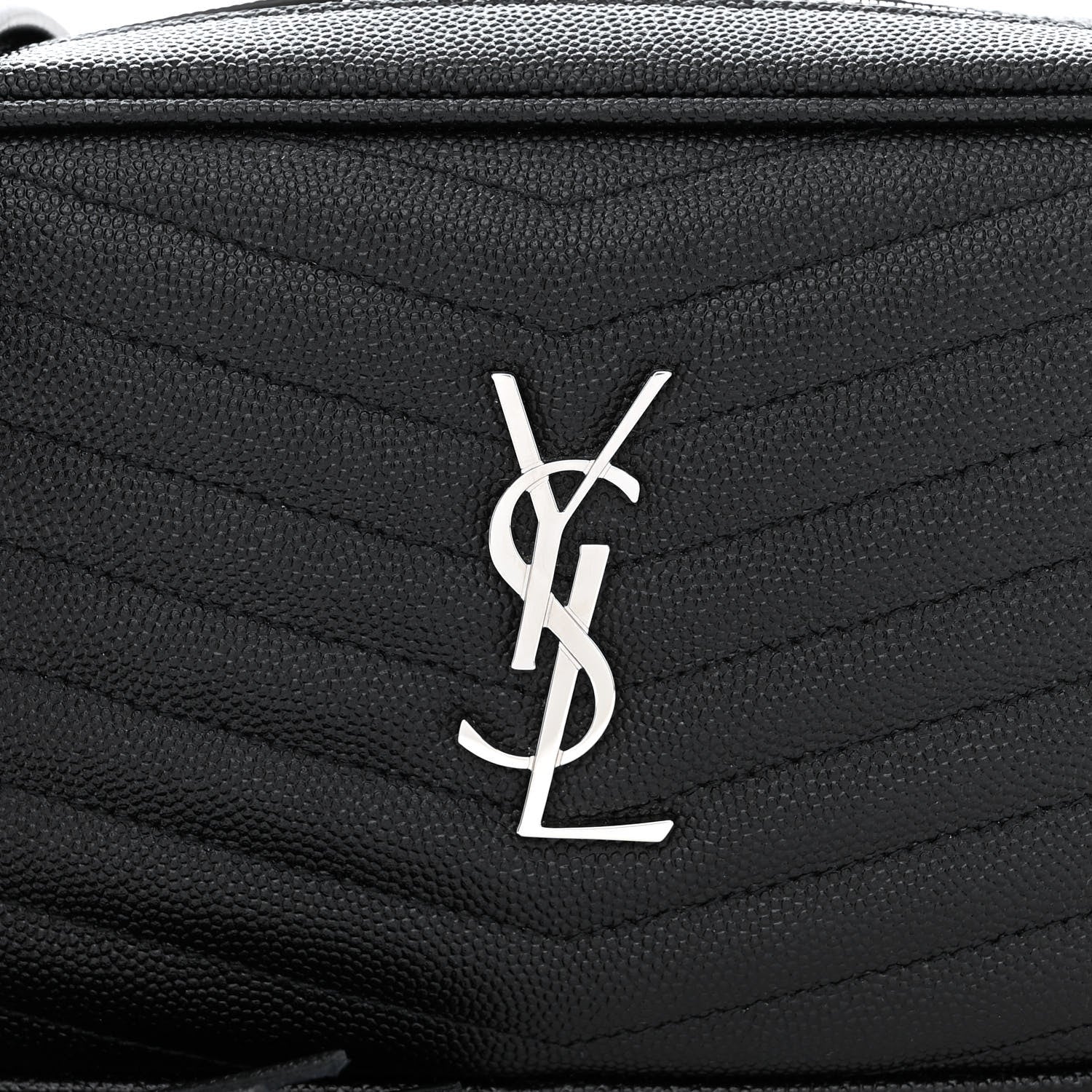 Saint Laurent Grain De Poudre Matelasse Monogram Mini Lou Camera Bag Black 8 of 11