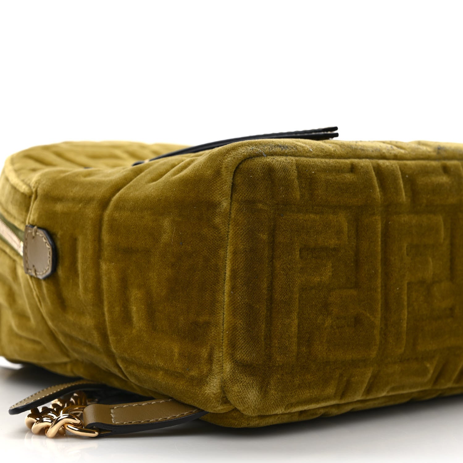 Fendi Velvet Vitello Century FF Embossed Mini Backpack Camaleonte 6 of 9