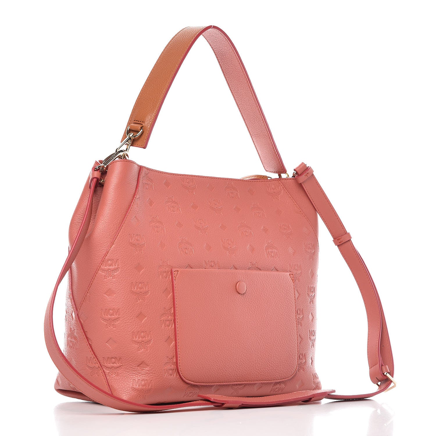 MCM Grained Calfskin Medium Klara Hobo Cocoa 3 of 7