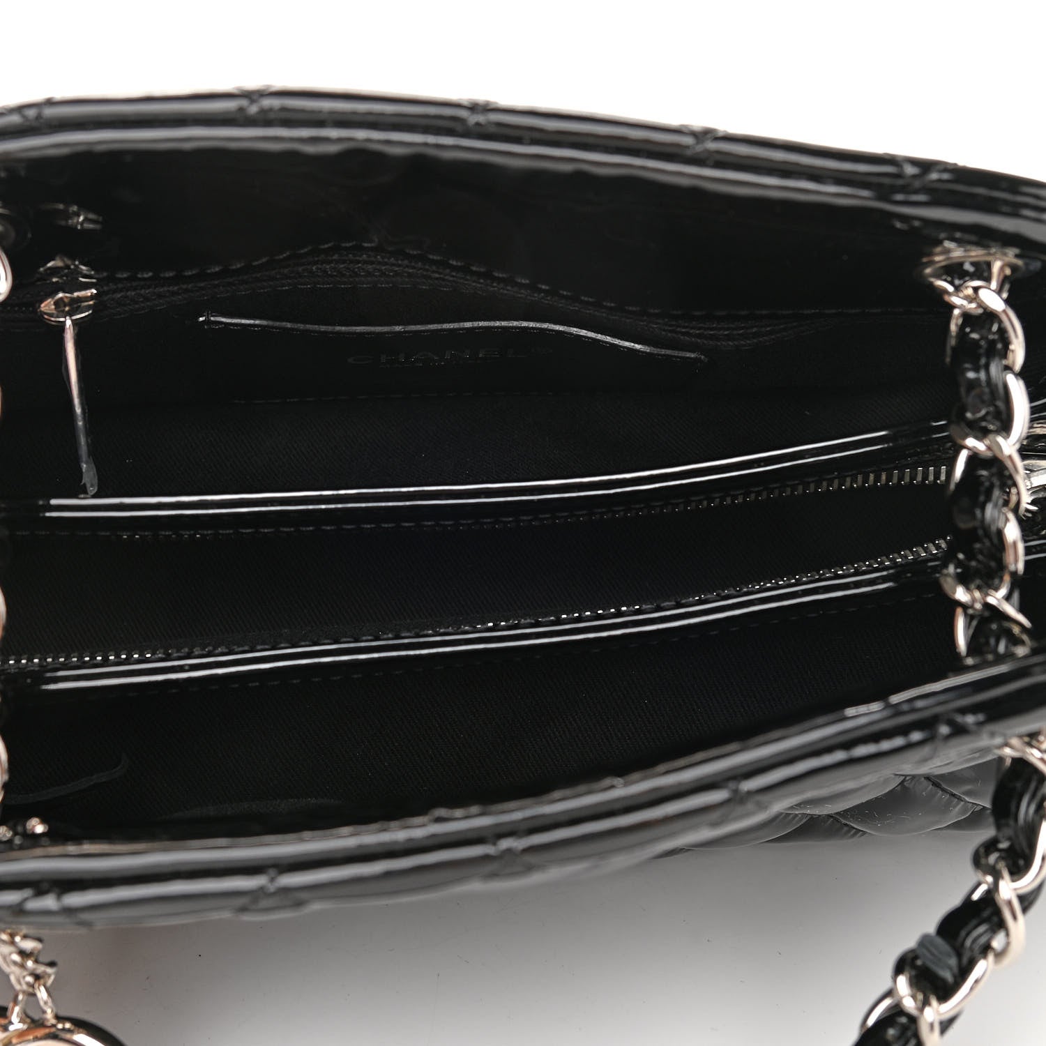 Chanel Patent Quilted Small Just Mademoiselle Bowling Bag Black 5 of 11