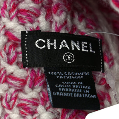 Chanel Cashmere CC Beanie Hat Pink Beige 5 of 9