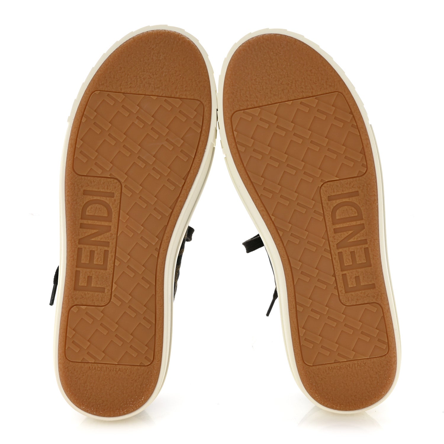 Fendi Fabric Jacquard FF Womens Domino Low Top Sneakers 38 Tobacco 6 of 10