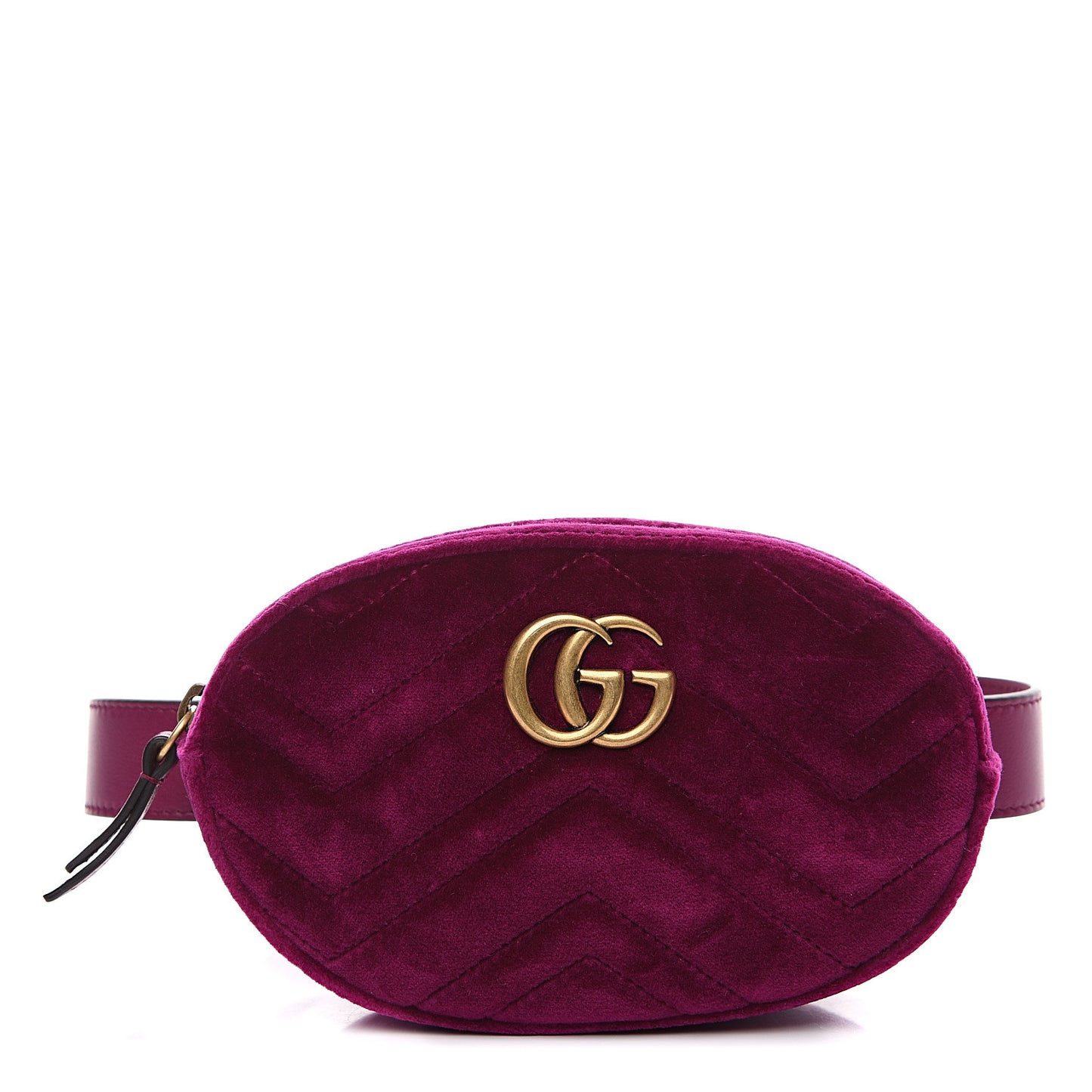 Velvet Matelasse GG Marmont Belt Bag 75 30 Fuchsia Violet Cyclamen