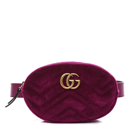 Gucci Velvet Matelasse GG Marmont Belt Bag 75 30 Fuchsia Violet Cyclamen 1 of 7