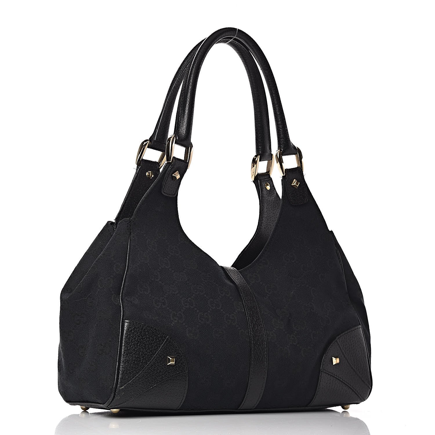 Gucci Monogram Calfskin Large Bardot Tote Black 3 of 24