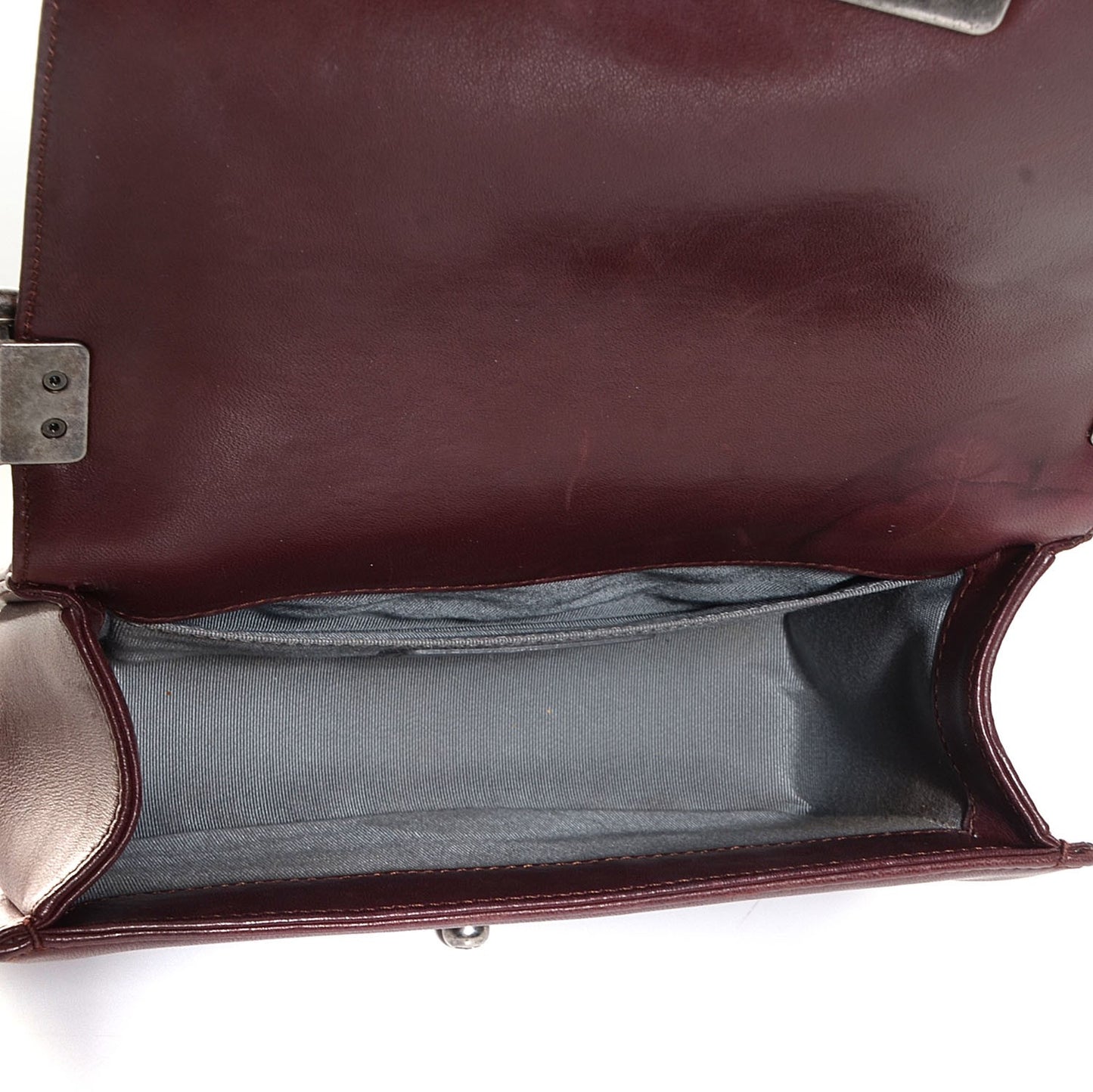 Lambskin Quilted Small Boy Flap Burgundy