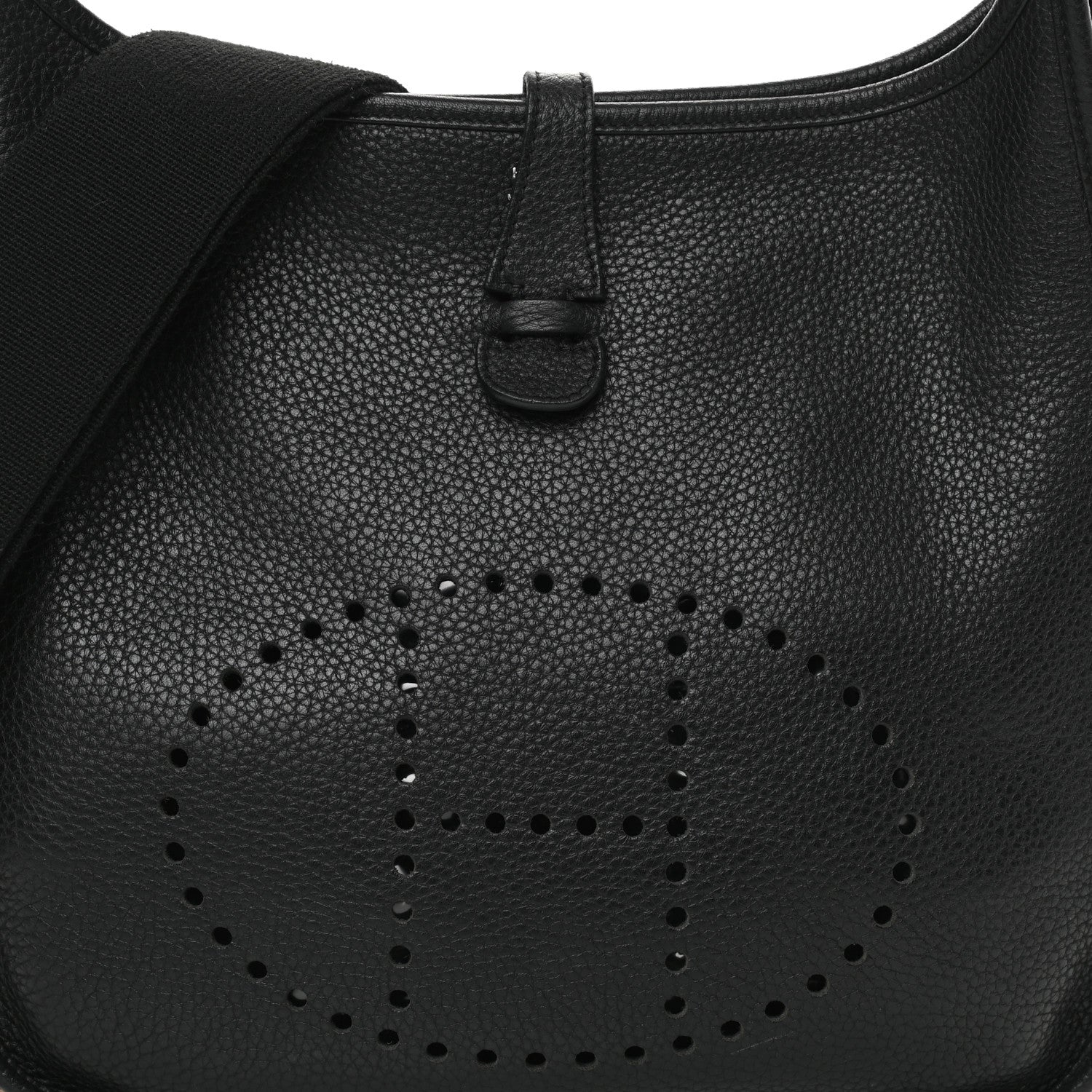 Hermes Taurillon Clemence Evelyne III PM Black 8 of 12