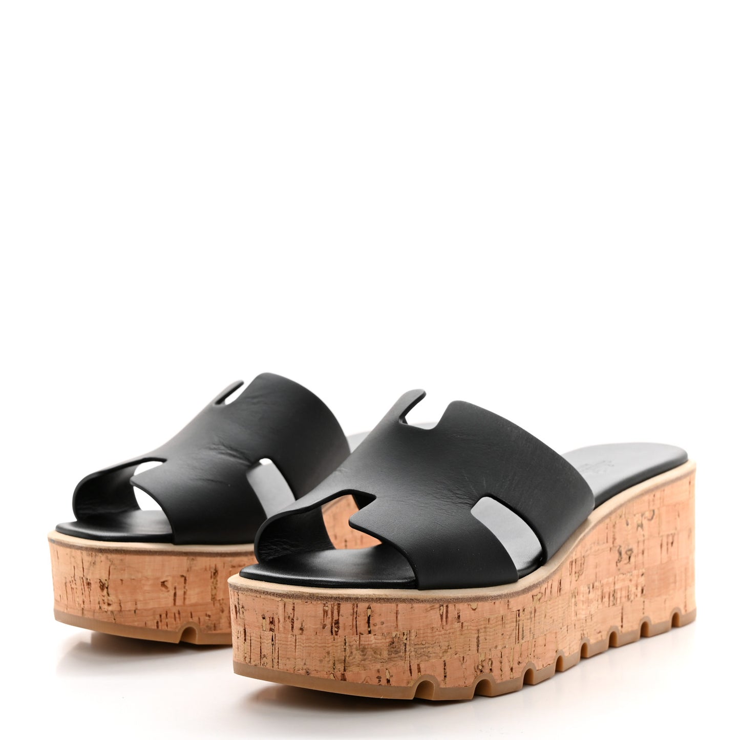 Calfskin Cork Eze 30 Sandals 41 Black