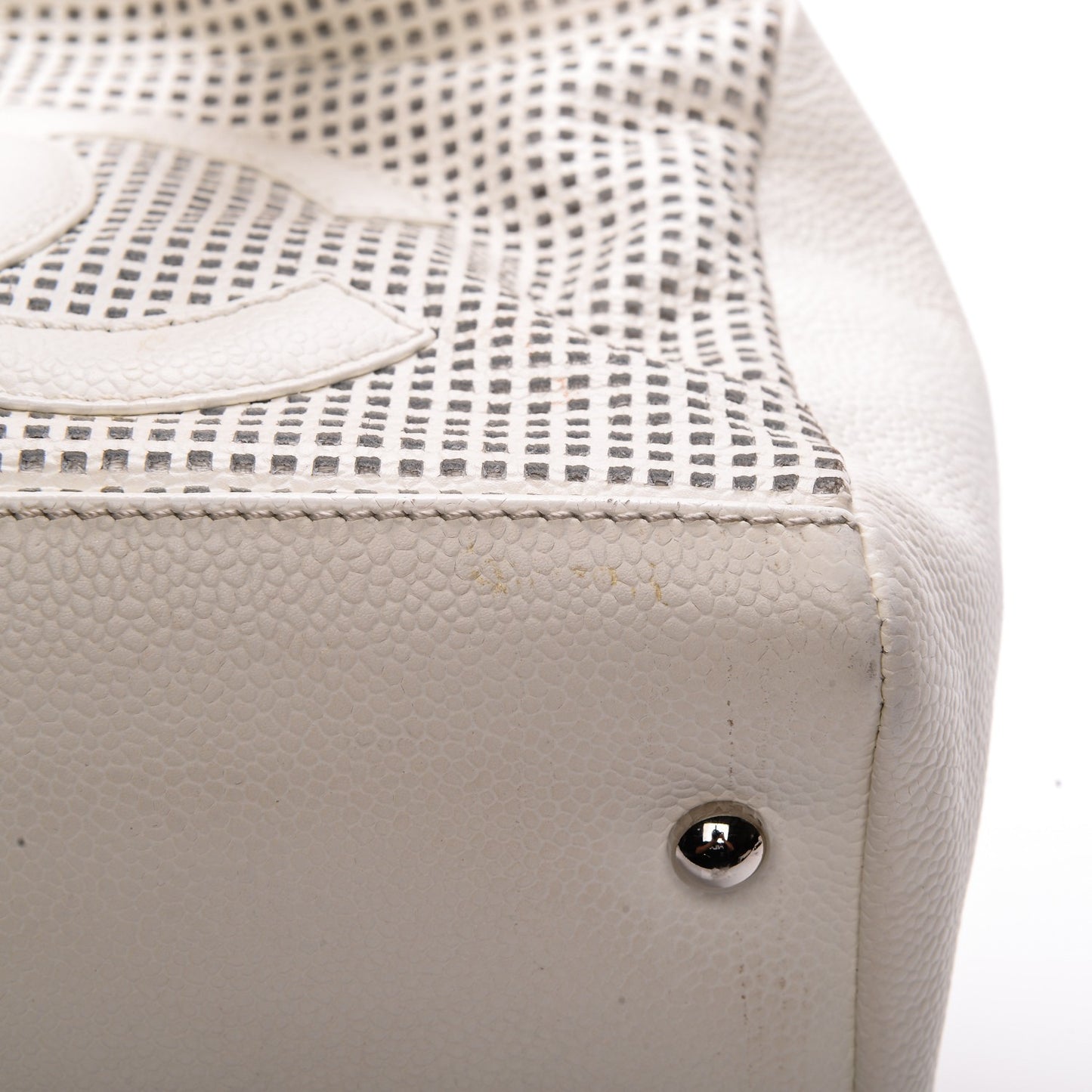 Caviar Perforated Bowler White