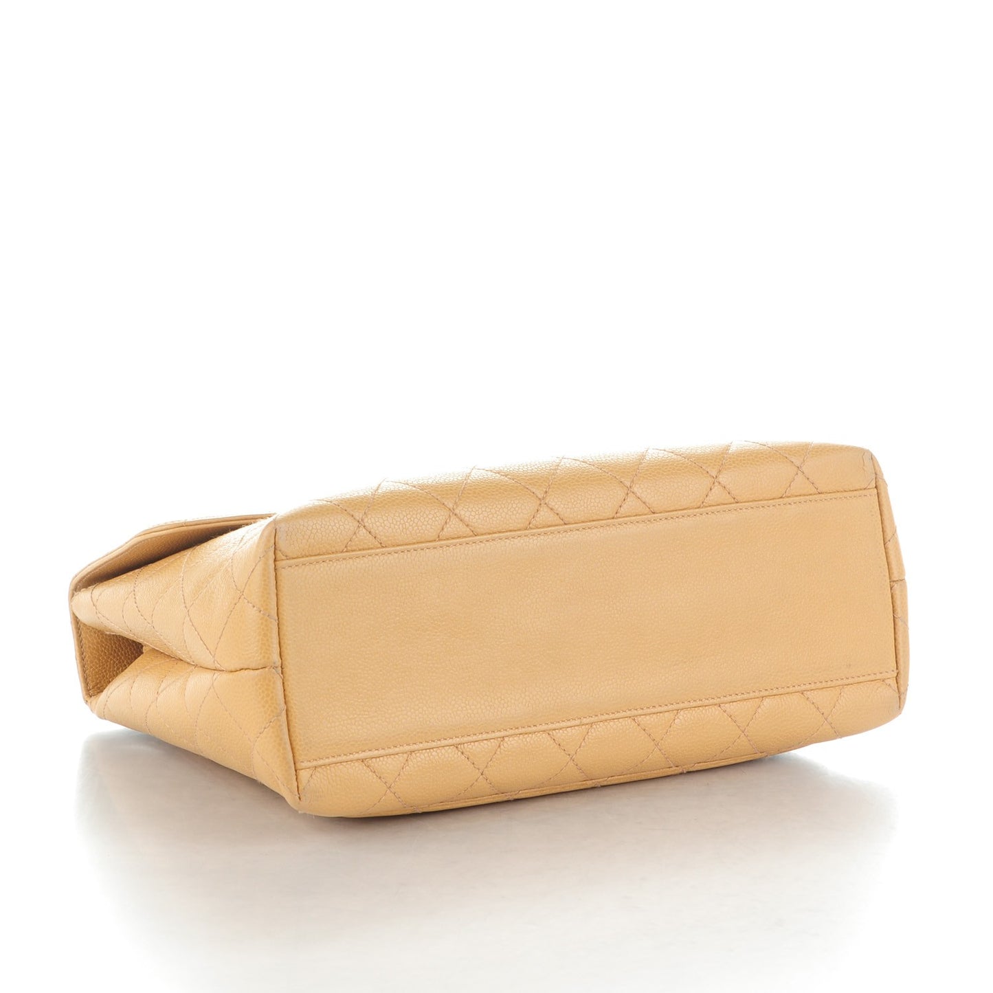 Caviar Quilted Jumbo Kelly Flap Beige